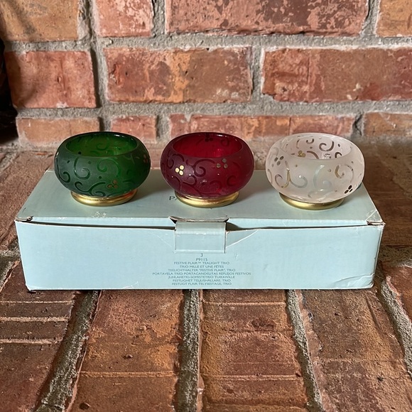 NIB PartyLite Festive Flair Tealight Trio - Picture 1 of 7